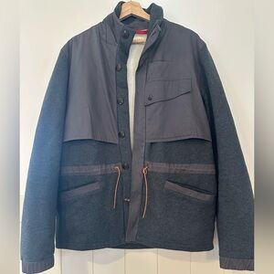 Men's Charcoal Military Field Jacket 100-% cotton chore jacket